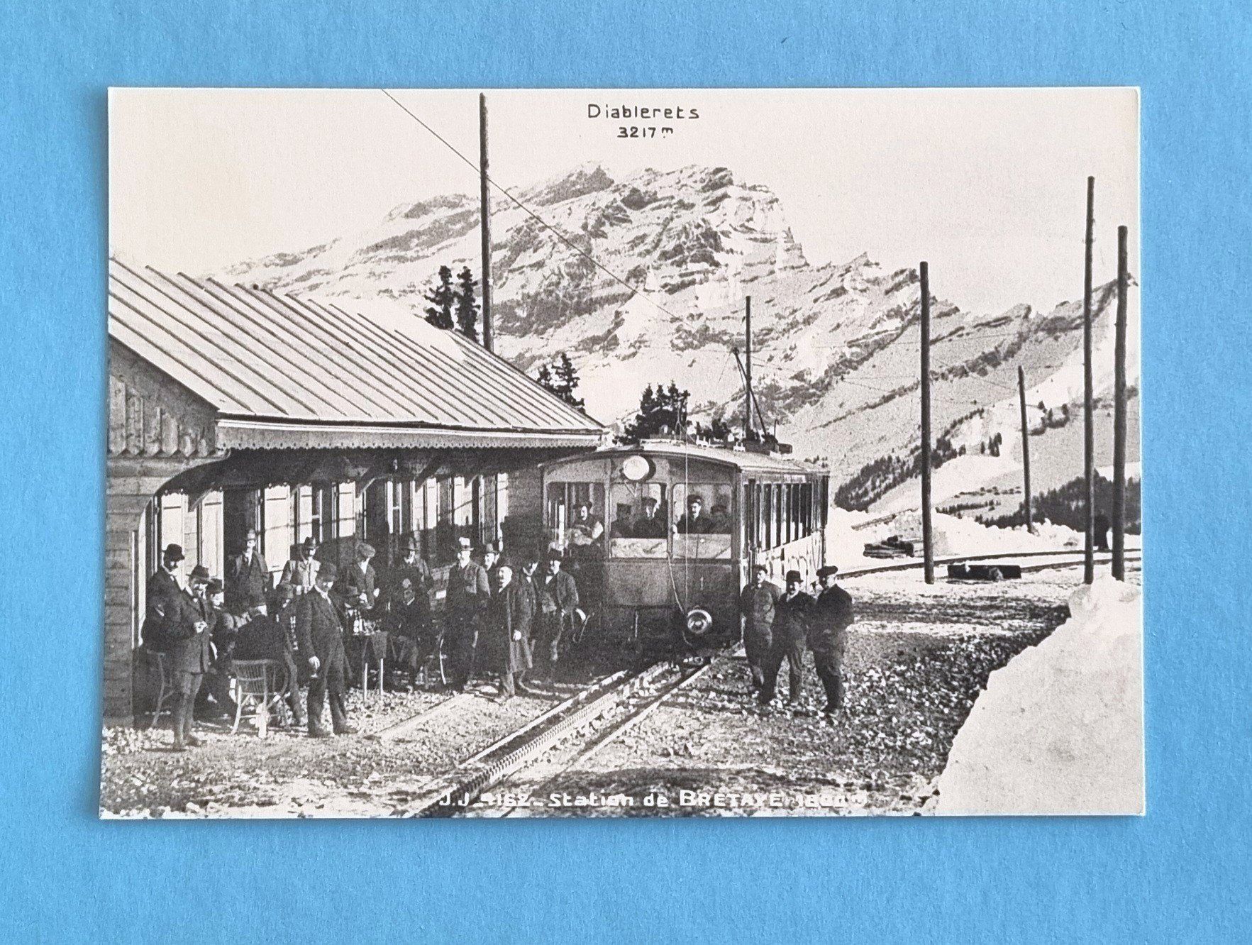 Cartoline postali: Diablerets - Station Bretaye - Chemin de Fer BVB – Usato da Rothrist venduto da RROENK