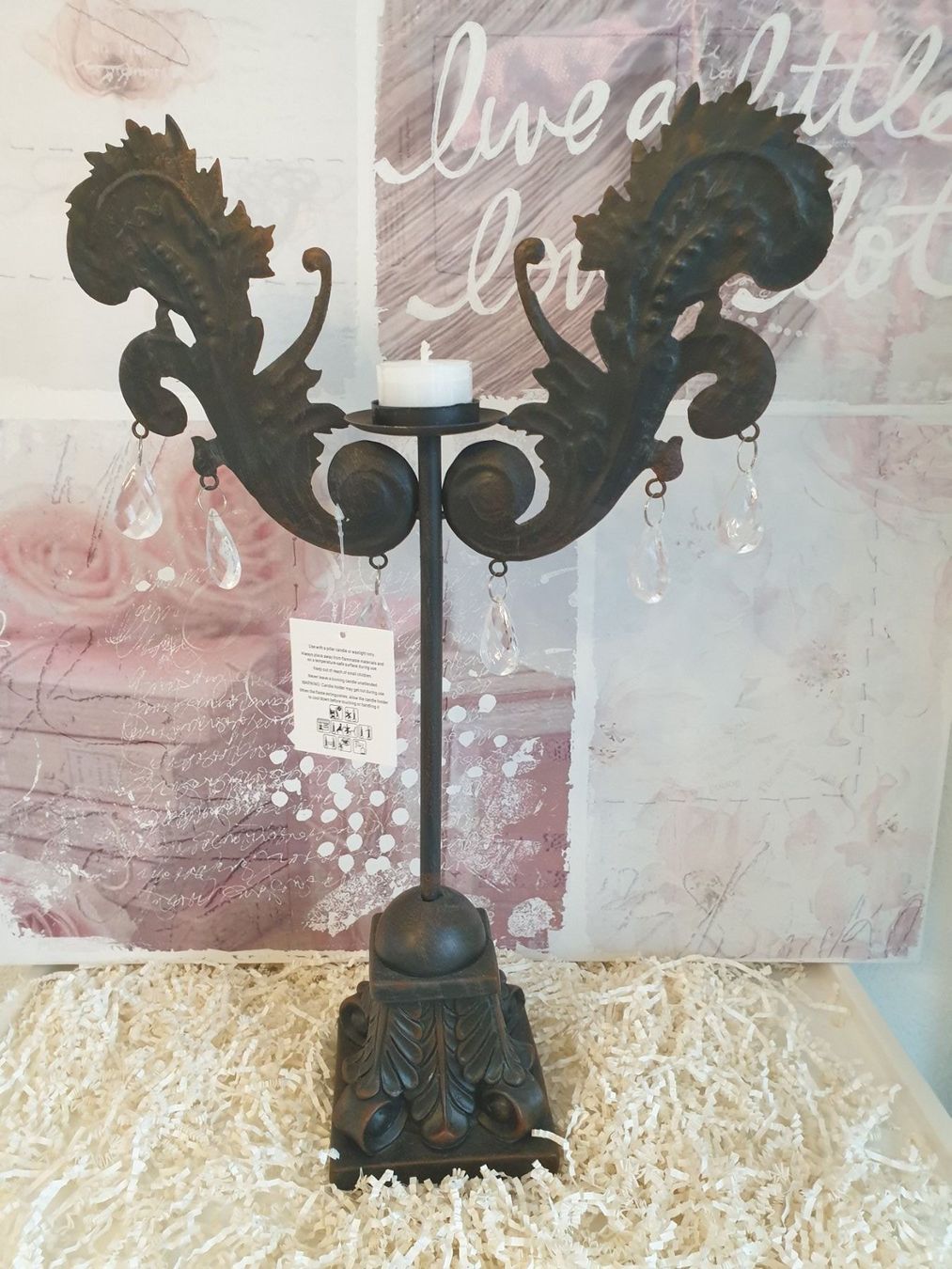 Kerzenständer: Kerzenständer Eisen Shabby Chic Vintage Geschenk Eisen – Neu und originalverpackt aus Gossau ZH von Goes05