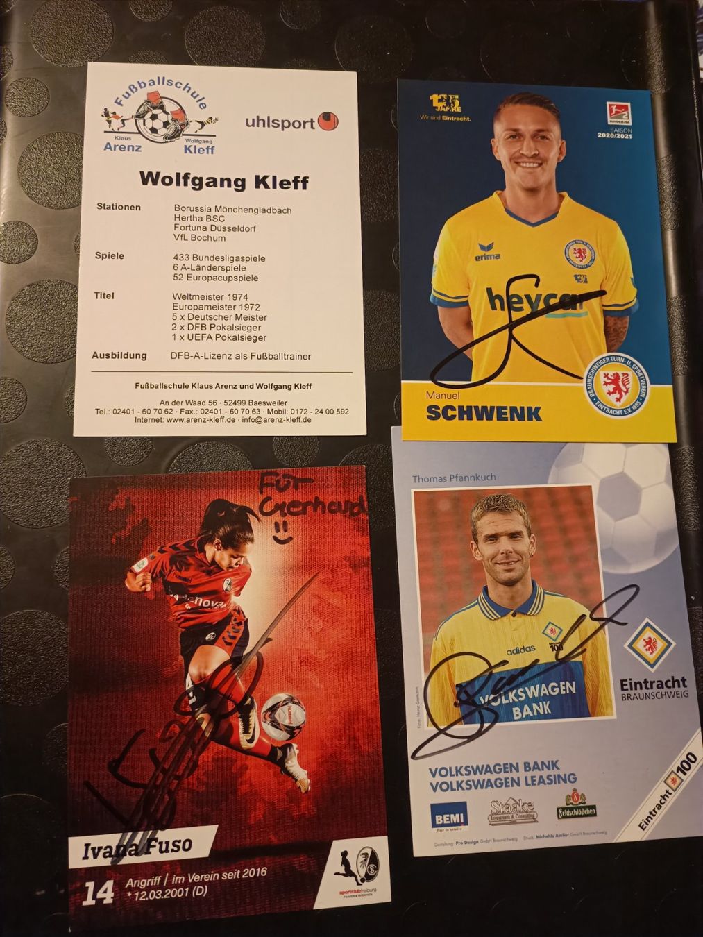 Autogramme: Bundesliga - 4 signierte Autogrammkarten - Set B8 – Gebraucht aus Menziken von Artographs 1