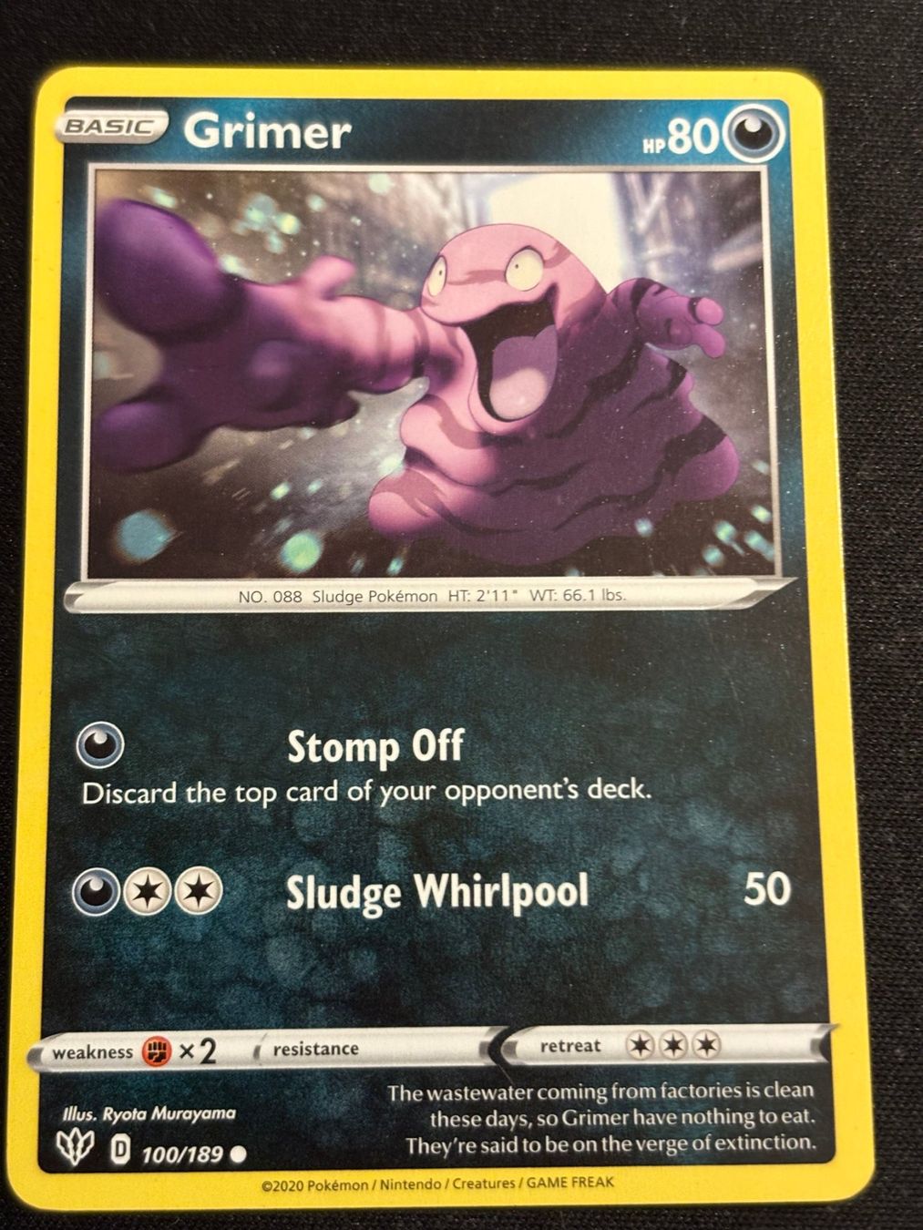 Pokémon Sammelbilder & Trading cards: Pokemon Grimer - Darkness-Ablaze 100/189 - English – Gebraucht aus Bern von Big_GS