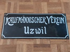 Emaille Schild " Kaufmännischer Verein Uzwil"