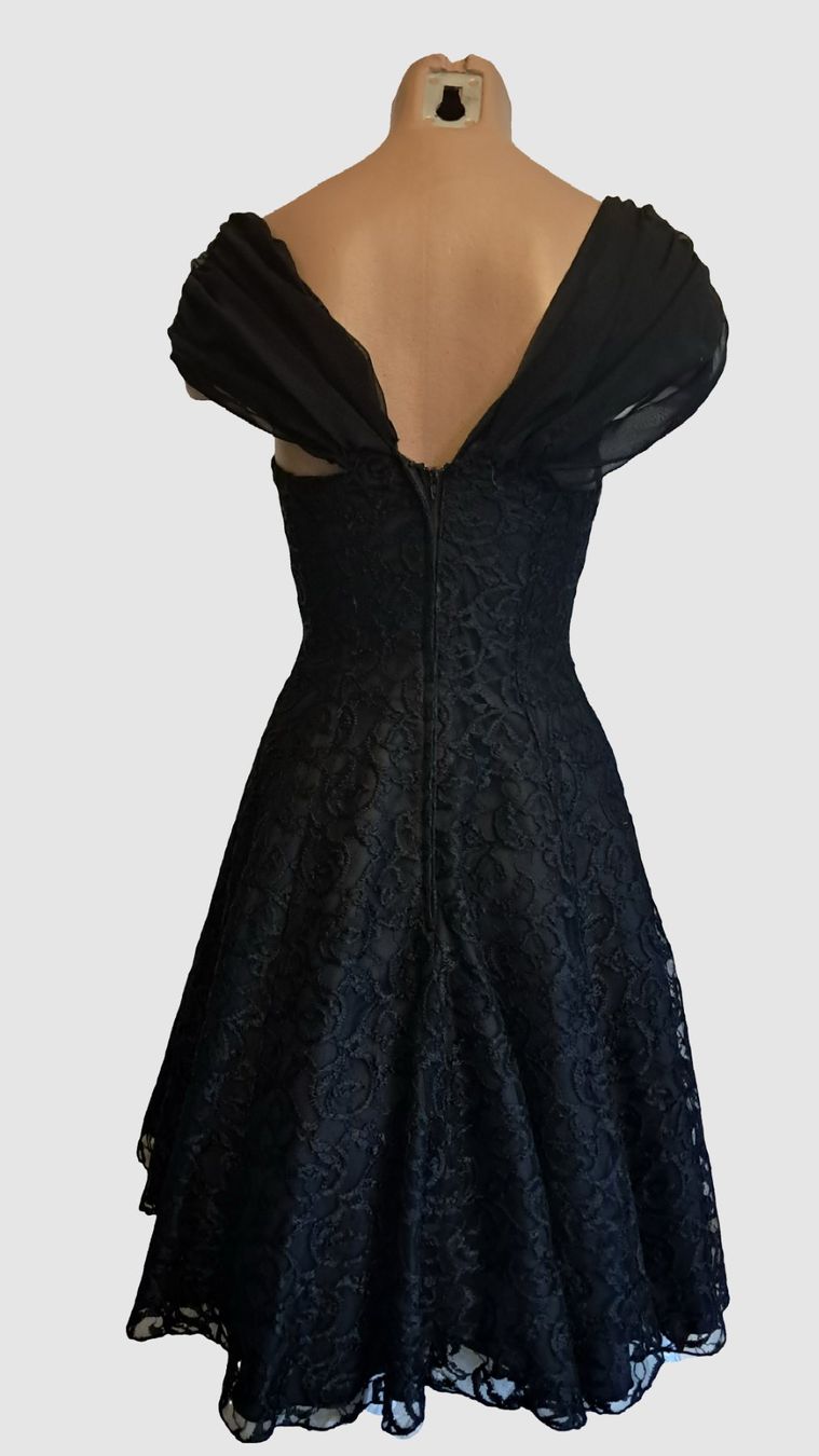 Vestiti: Vintage Cocktailkleid Spitze Chiffon Gr. 34 – Usato da Uerikon venduto da Jeanne04 3