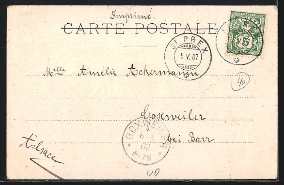 Cartoline postali: AK St-Prex /Lac Léman, Panorama, 1907 – Usato da Berlin venduto da bartko-reher 1