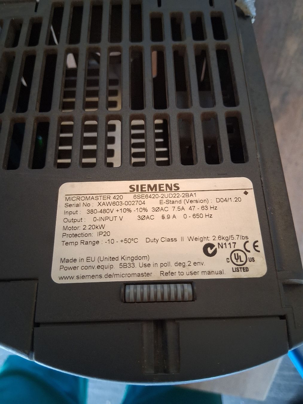 Siemens Componenti elettronici: Siemens Frequenzumformer – Usato da Zezikon venduto da nfa_2s5b 2