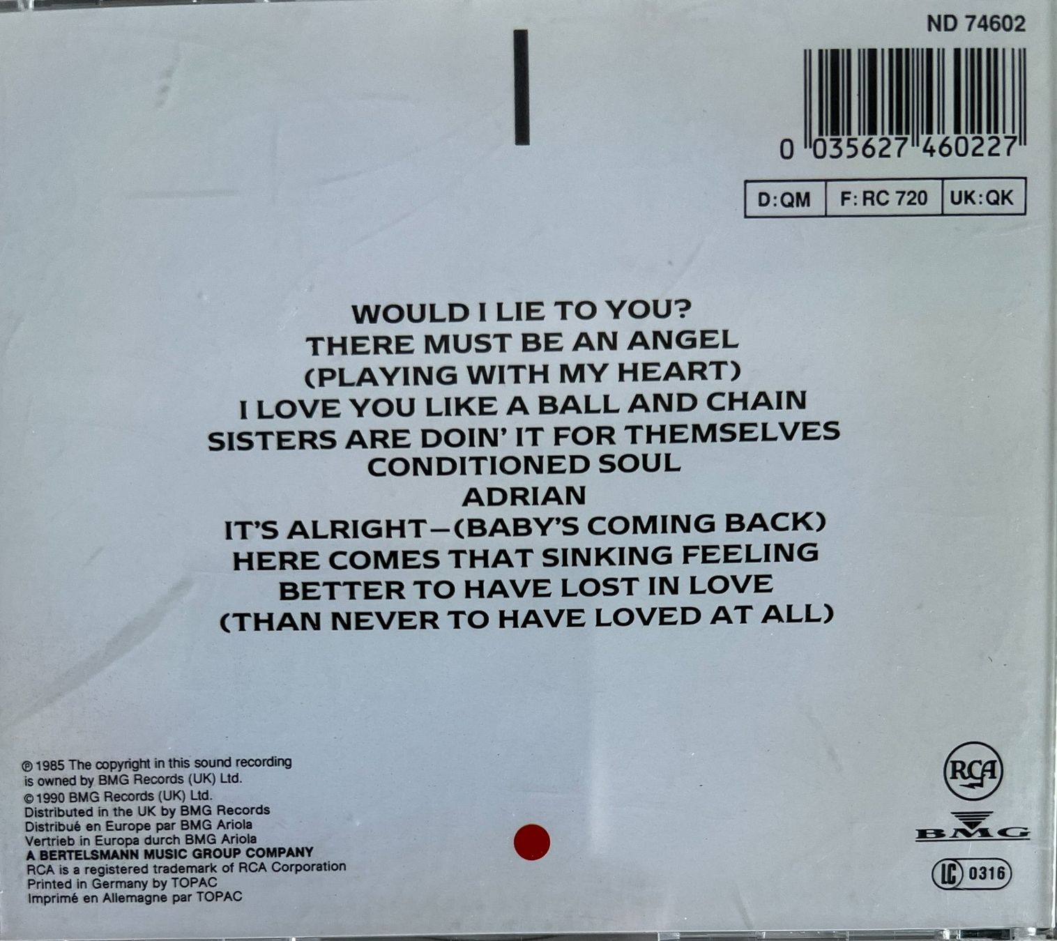 CDs: EURYTHMICS / Be Yourself Tonight – Gebraucht aus Bischofszell von kustavi 1