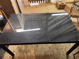 Gartentisch Rattanoptik mit Glasplatte