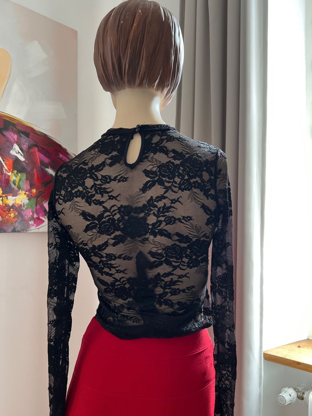 Top: Schwarzer Spitzenbody, Grösse XS, – Usato da Zürich venduto da ost_5sdl 3
