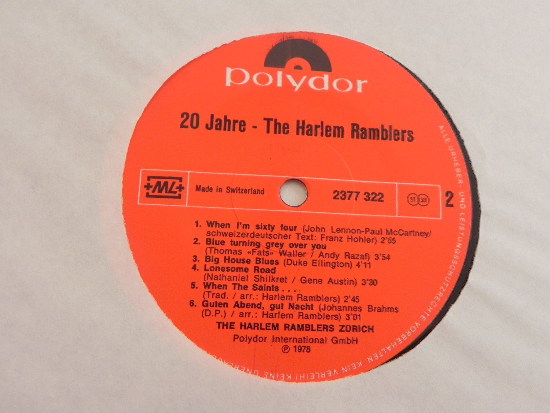Dischi in vinile: LP CH Jazz The Harlem Remblers 1978 – Usato da Siebnen venduto da krimsie 4