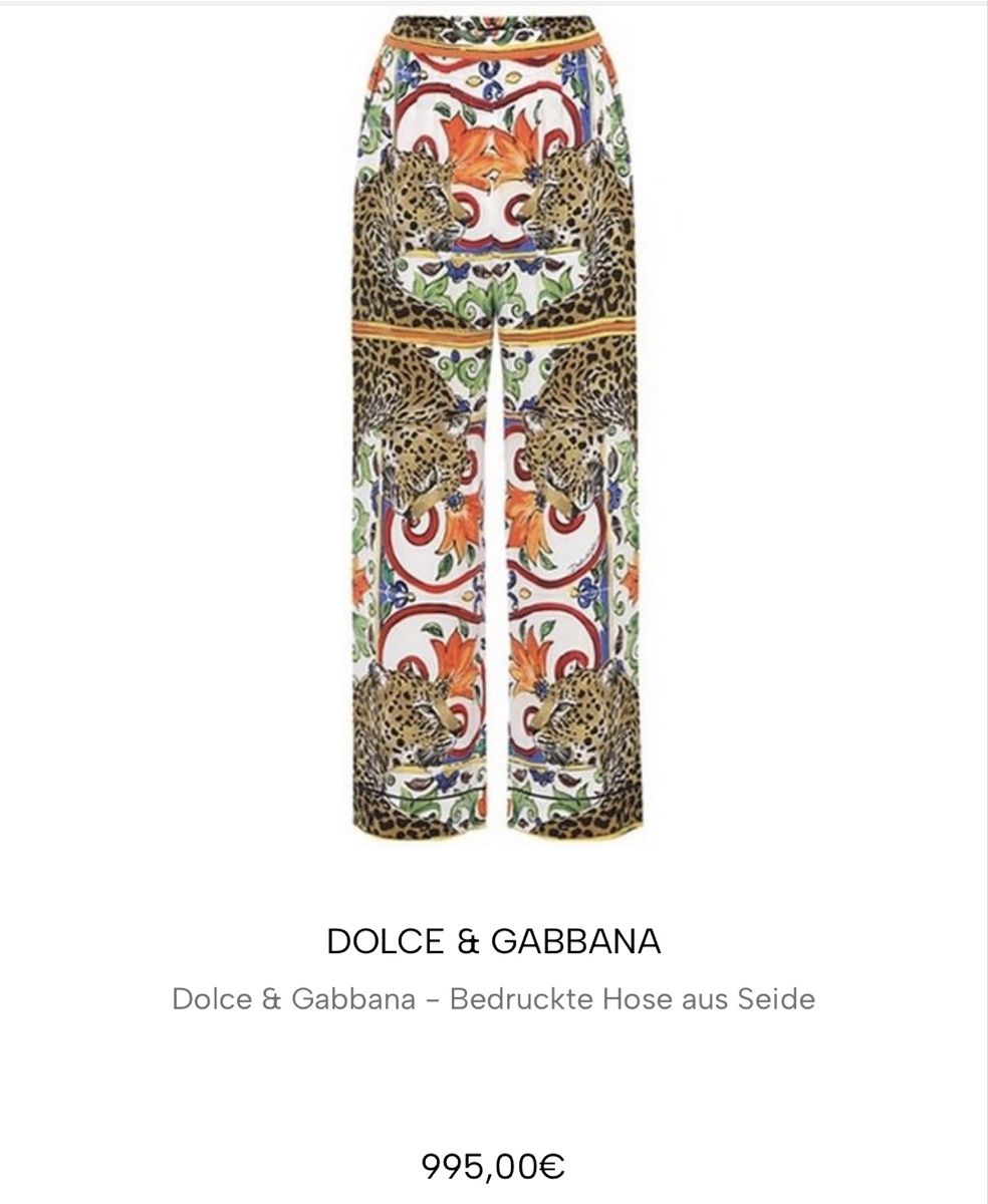 Dolce & Gabbana Pantaloni: Dolce&Gabbana Seidenhose, Grösse 46 – Nuovo (secondo la descrizione) da Schlieren venduto da Lombi13 3