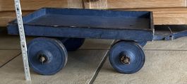 Antiker Kinder Holz-Handwagen, blau, tolles Deko-Objekt!