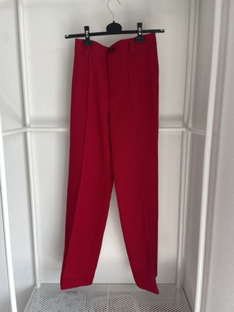 Rote Stoffhose Gr. S 36 elegant Bürohose