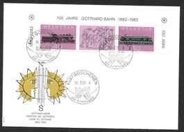 FDC Serie 668-669 Gotthard-Bahn ET Göschenen 18.2.1982