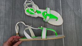 Nat-2 Zehentrenner Sandalen - 40 - Neon-Grün / Weiss