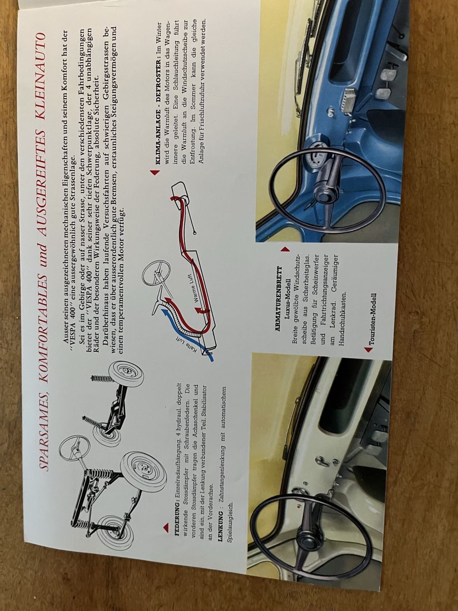 Piaggio Documents: Vespa Piaggio 400 Prospekt – Neuf (Voir description) à Thun par Cpia 2