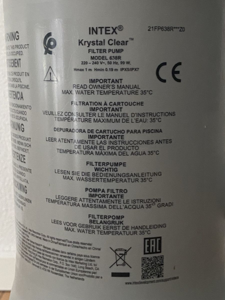 Intex Heizung: Intex Kristal Clear Filterpumpe – Gebraucht aus Berg TG von dadukeschlufi 1