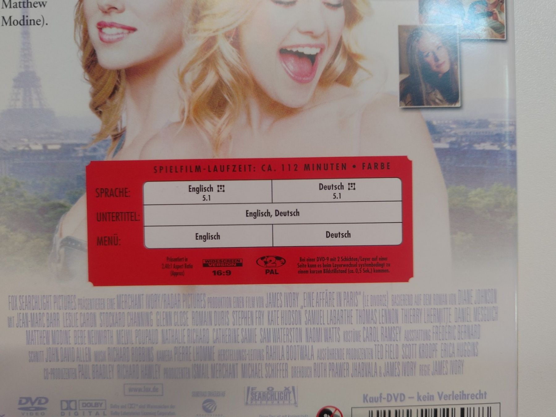 Tutti i DVDs: Eine Affäre in Paris – Usato da Liestal venduto da Kratzilla 3