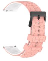 22mm Silikon Rubber Uhrenband pink-weiss, Uhrenarmband