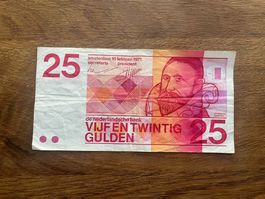 Niederlande 25 Gulden Banknote 1971, Sammlerstück!
