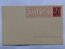 Postkarte 25 Rp, Überdruck 20 Rp, ungebraucht