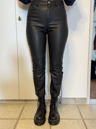 Lederhose, Schwarz, H&M, Grösse 38