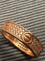 Ring rosé rhodiniert Zirkonia Grösse 53