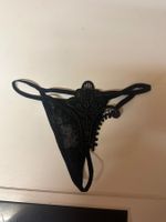 Sexy Spitzen-String-Tanga in Schwarz, ungetragen