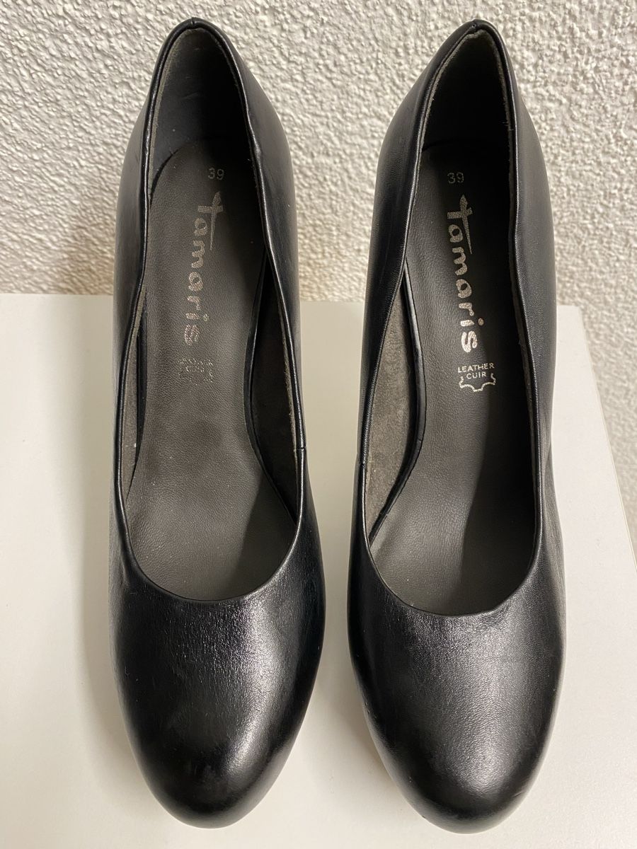 Tamaris Scarpe da donna: Schwarze Tamaris Leder Pumps, Gr. 39 – Usato da Sargans venduto da sel85 2