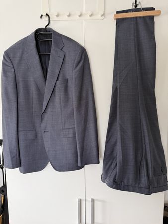 Anzug Hugo Boss 40R Sakko Hose grau Stretch Tailoring