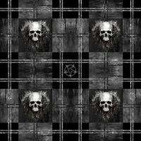 Jersey "Death of a Queen" - Totenkopf Tartan Stoff je m
