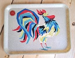 🇨🇭Plateau vintage Poly Ornamin coq, Swiss Made/rare/neuf