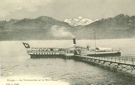 Morges - Le Débarcadère et le Mont-Blanc