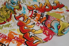***AUSVERKAUF*** Stoff Dekostoff Canvas Baumwolle Graffiti
