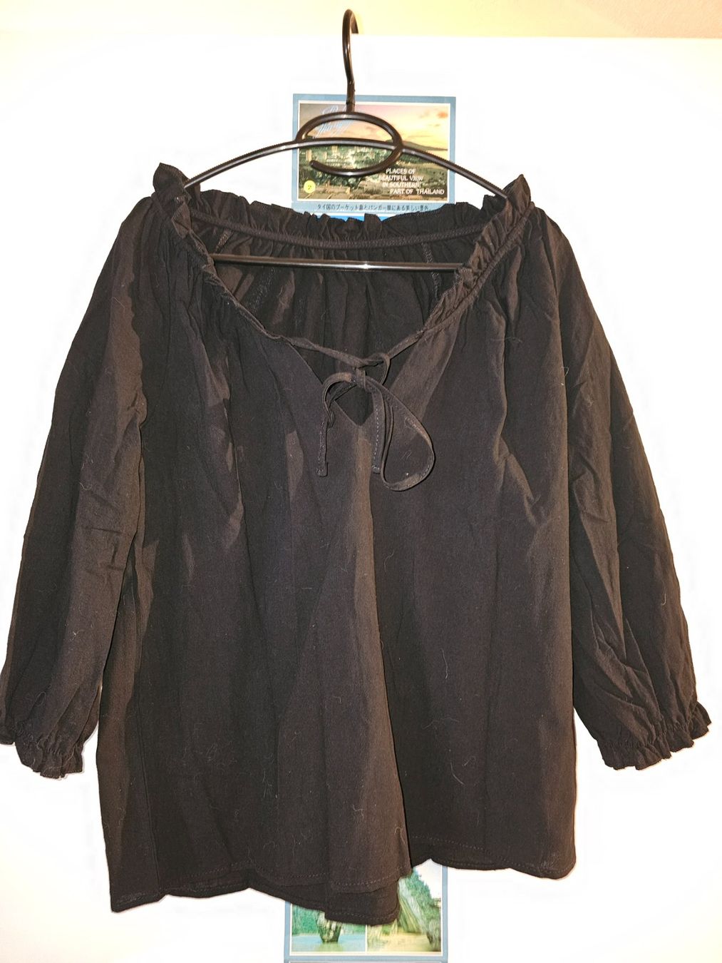 Camicette: Damen Bluse schwarz mit Bindeband neu – Nuovo e nell'imballaggio originale da Biel/Bienne venduto da TurfandSurf2025