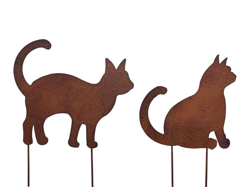 Tutte le decorazioni: 2 kleine Katzen Rostoptik 17-19cm plus Stecker – Nuovo e nell'imballaggio originale da Matzendorf venduto da Gartendeko-Shop 1
