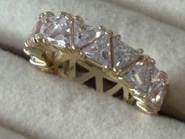Luxus Elegante Ring Memoire Zirkonia 17/7 Farbe : Gold
