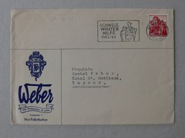 REKLAMEMARKE HUT-FABRIKATION WEBER ST. GALLEN