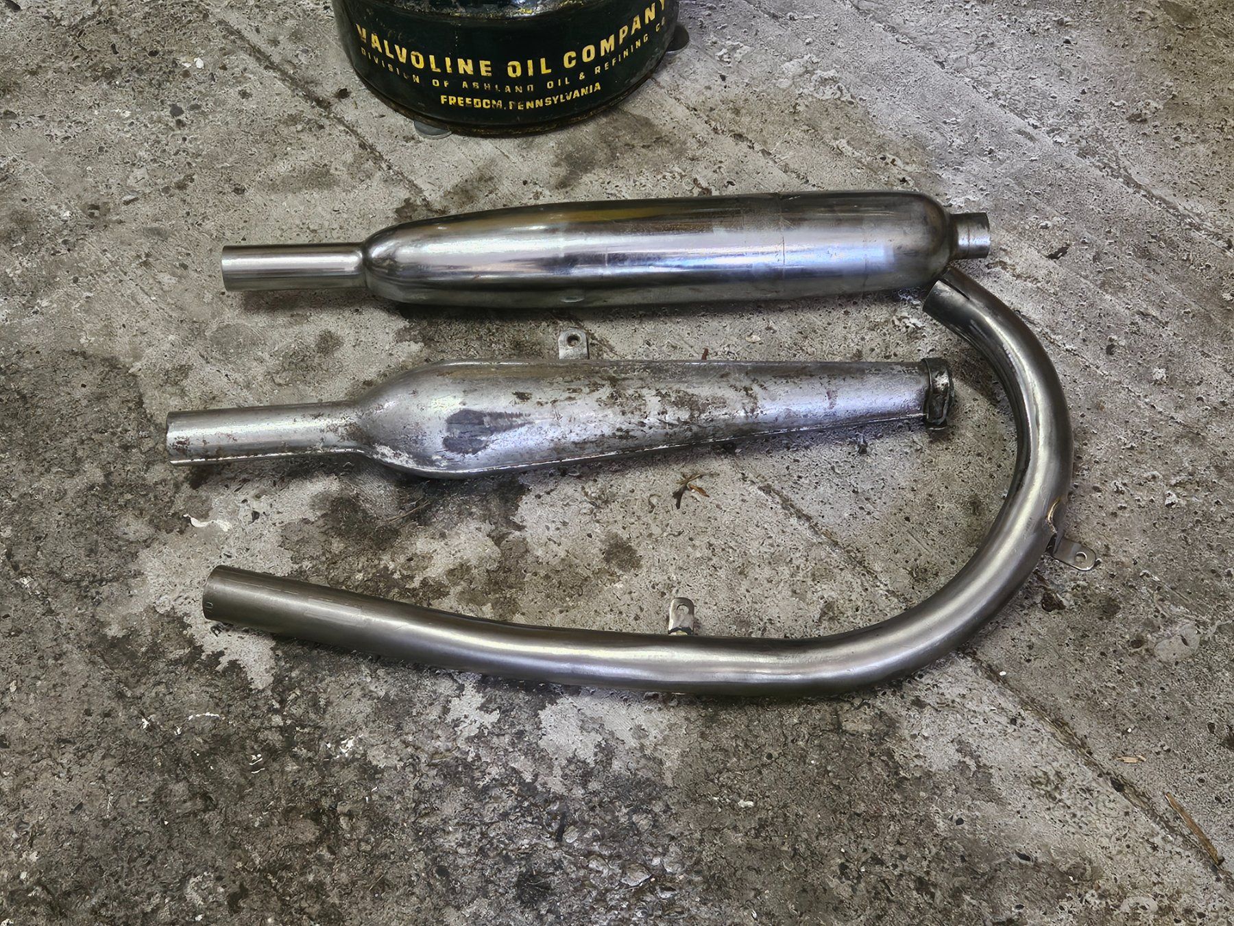 Sistemi di scarico: Oldtimer Motorrad Schalldämpfer Auspuff BSA Enfield – Usato da Haslen GL venduto da elrockero
