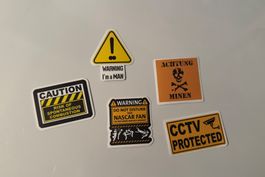 Lustige Aufkleber, Warnhinweise für jeden Anlass, Neu!