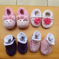 Lot Chaussons chauds, rose et violet
