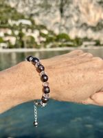 Black Pearl & Rock Crystal Bracelet Silver