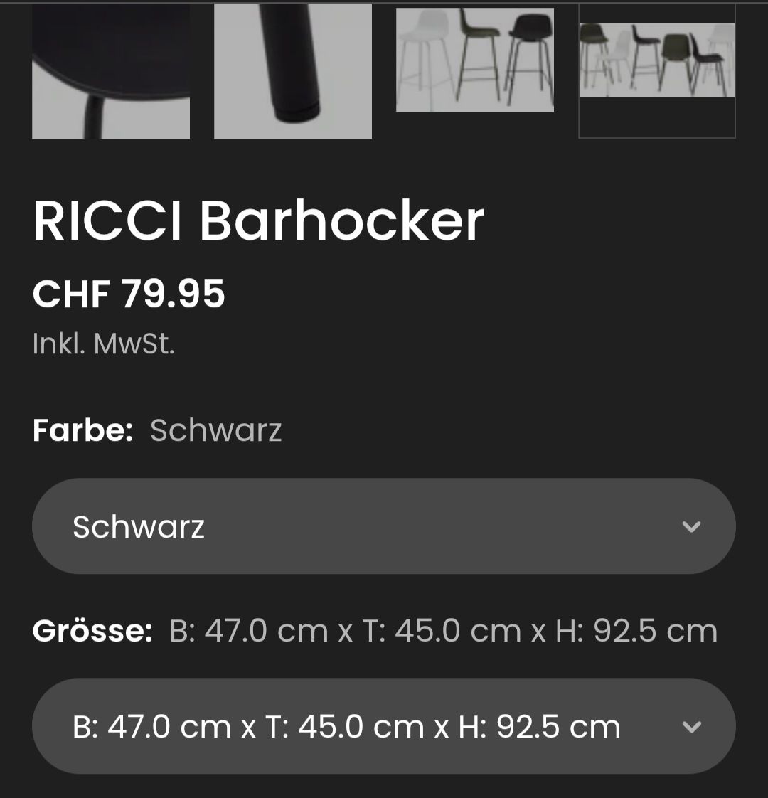 Micasa Stühle: Barhocker / Barstuhl / Stuhl / Ricci Micasa – Gebraucht aus Winterthur von steph_noir 3