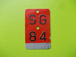 Velonummer / Fahrradnummer SG 84