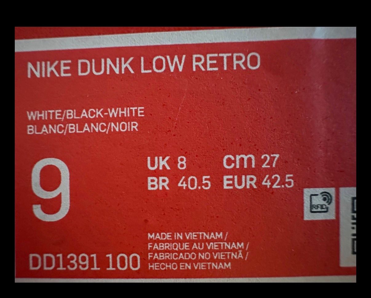 Nike Scarpe da uomo: Nike Dunk low retro black/white 42.5 – Usato da Basel venduto da Rouge. 8