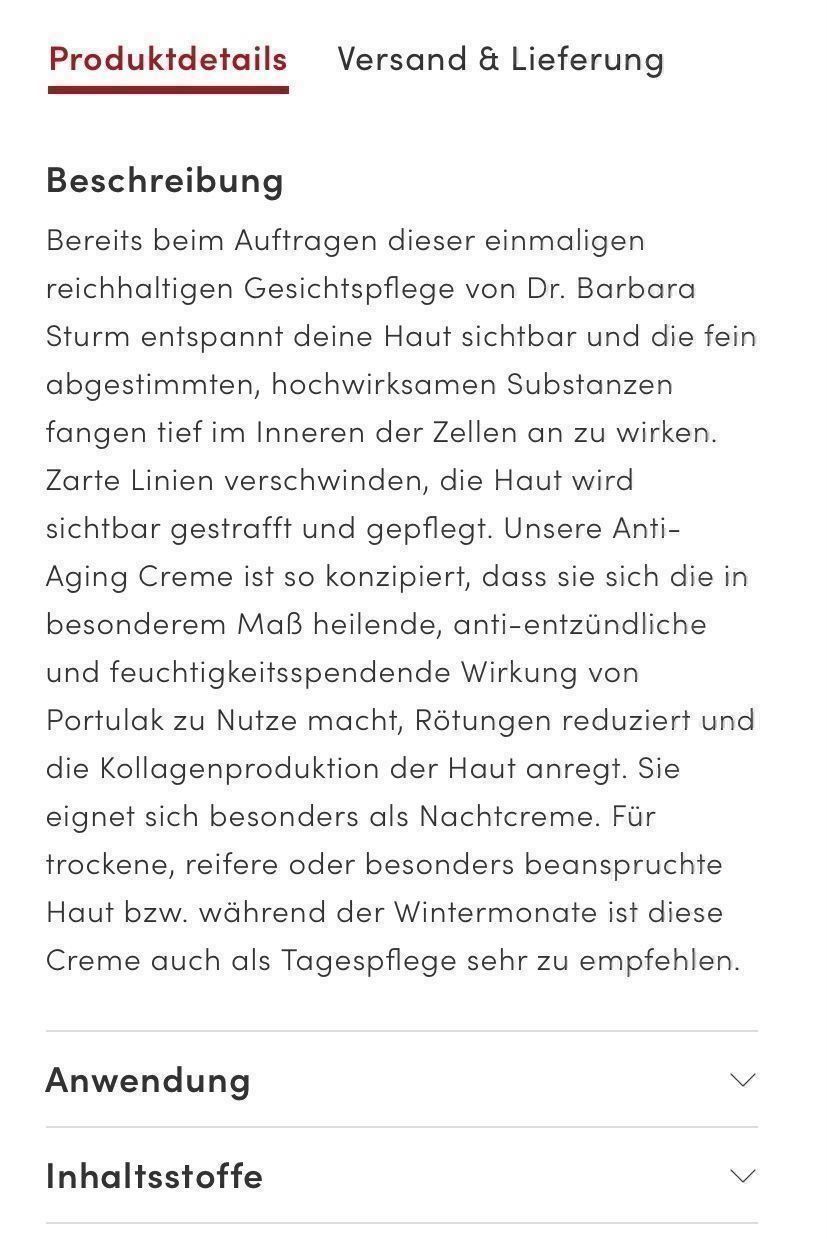 Gesichtspflege: Dr.Barbara Sturm FaceCreamRich,Ladenpreis 70- – Neu und originalverpackt aus Zürich von deruja 5