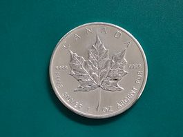 1 Unze Silber - Kanada - Maple Leaf - Münze 5 Dollar, 2008