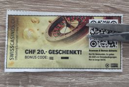 Swisscasino.ch Bonus 20.-Fr. für Neukunden