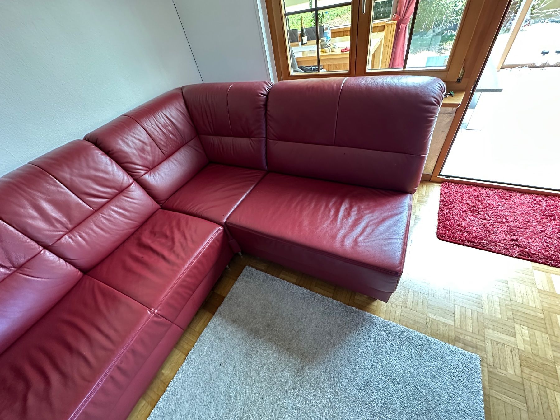 Sofas: Rotes Ledersofa – D'occasion à Oberkulm par kel_n9pz 3