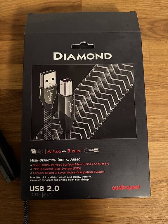 AudioQuest Cavi: AudioQuest USB Diamond (USB-A to B, 0.75 Meter) – Usato da Zwillikon venduto da townvalley 2
