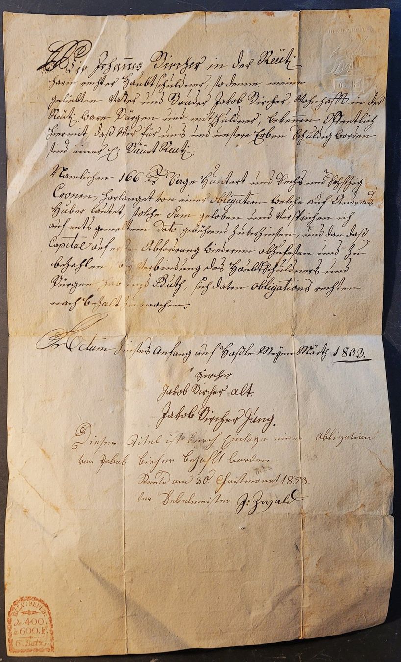 Documenti: Obligation von 1803 – Usato da Bourguillon venduto da Lucas111 2