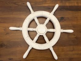 Schiffsteuerrad Weiss Dekoration Holz Vintage Maritime